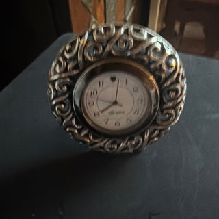 Brighton Silver Tone Desk Clock Small Travel size