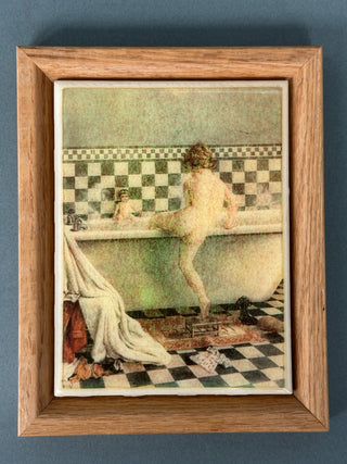 🖼️ Vintage Jessie Willcox Smith Framed Ceramic Art Tiles - Set of 3 Bath Theme 🖼️