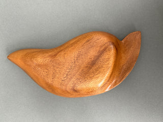 🍂 Mid-Century Modern Monkey Pod Wood Leaf Bowl 🍂
