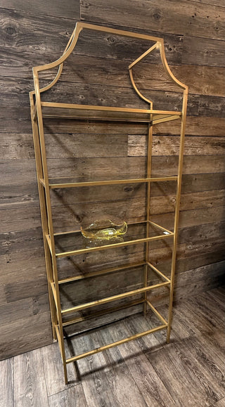 71" Five Shelf Etagere Gold Finish