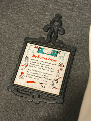 Black Cast Iron "My Kitchen Prayer" Trivet