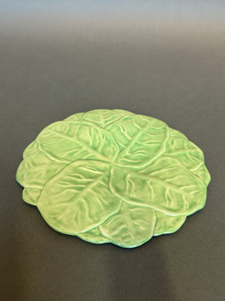 Hand-Painted Cabbage Leaf Plate