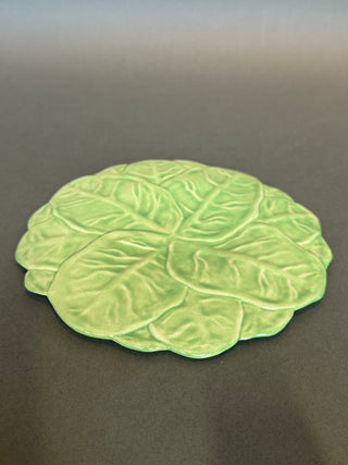 Hand-Painted Cabbage Leaf Plate