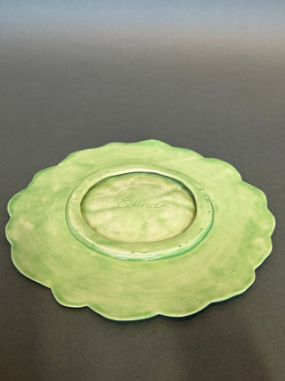 Hand-Painted Cabbage Leaf Plate