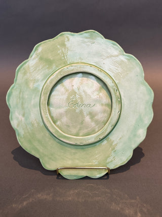 Hand-Painted Cabbage Leaf Plate