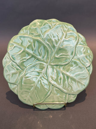 Hand-Painted Cabbage Leaf Plate