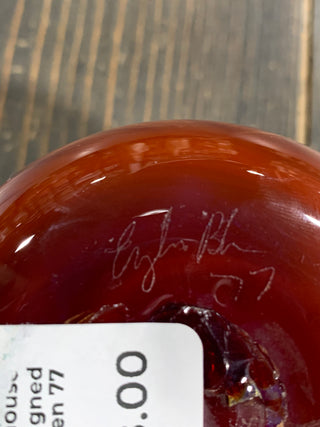 Glasshouse vase signed Brakken 77 - Rancho
