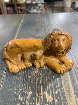 Olive wood Lion & Lamb Bethlehem - Rancho