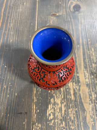 Chinese carved cinnabar vase