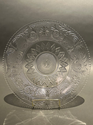 Vintage Clear Pressed Glass Serving Bowl - 12" Sandwich Pattern Holiday Dish 🎄✨