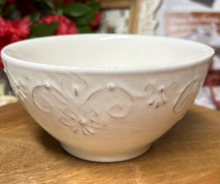 PG-Portugal  Ceramic White Bowl w/ Etching  - MTS