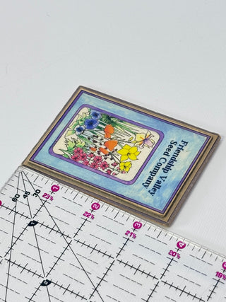 Vintage Friendship Valley Seed Company Wood Block, Floral Illustration Fridge Magnet