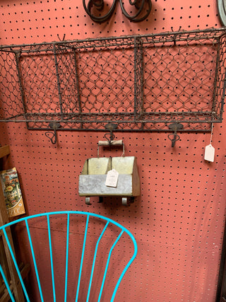 Wire triple space shelf w/hooks