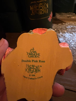 Vtg. Lord Byron's Double Pink Rose, ltd. edition 2.5"x4.5"