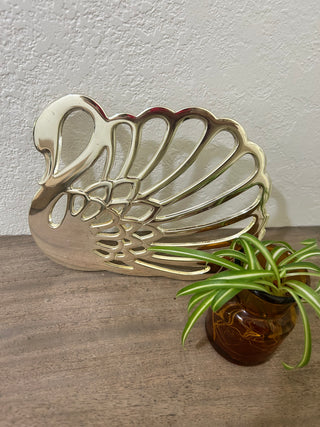 Vintage Silver plated swan trivet