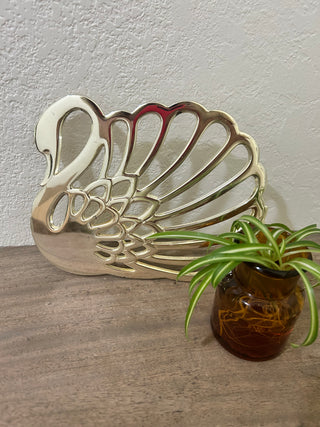 Vintage Silver plated swan trivet