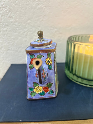mini hand-painted cloisonne enamel teapot (cats)