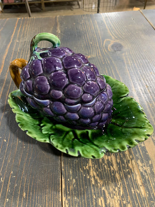 Majolica grape jam pot Sarreguemines - Rancho