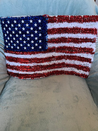 Patriotic Tinsel Flag