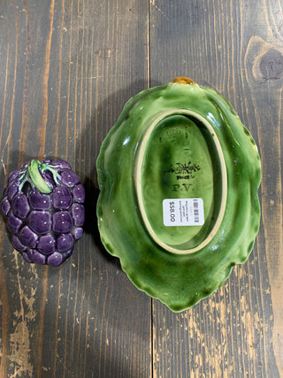 Majolica grape jam pot Sarreguemines - Rancho