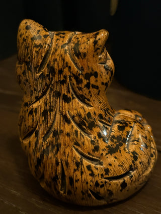 Vtg. Artesanía Rinconada #12 Adult Cat figurine, signed 3.25"