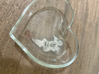 1993 Metzke Pewter Glass Heart Box with Angel
