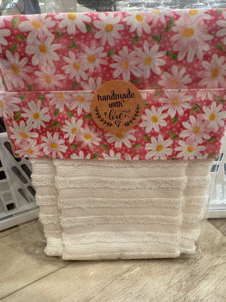 Hanging Kitchen Towel - Pink Daisies