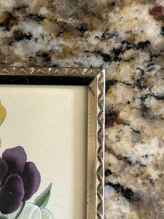 Vintage Gold Frame with Pansy