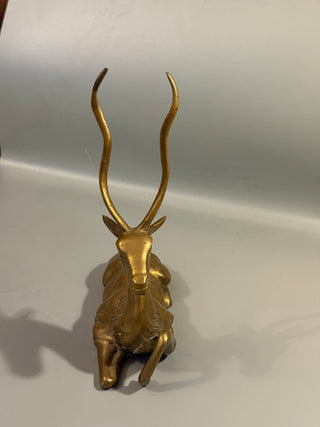 vintage brass resting gazelle figurine