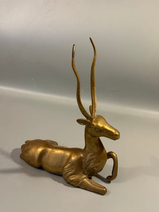 vintage brass resting gazelle figurine