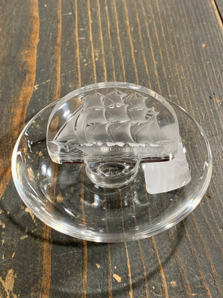 Lalique France ship ring dish - Rancho