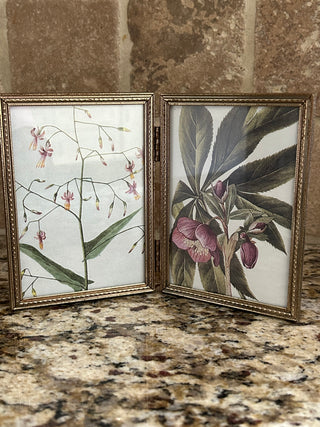 Vintage Gold Bi-Fold Frame with Botanicals