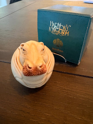 Vtg. Harmony Kingdom Roly Polys "Henry" the hippo 1.75"
