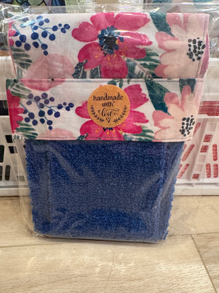Hanging Kitchen Towel - Pink and Blue Floral