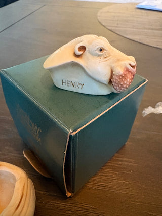 Vtg. Harmony Kingdom Roly Polys "Henry" the hippo 1.75"