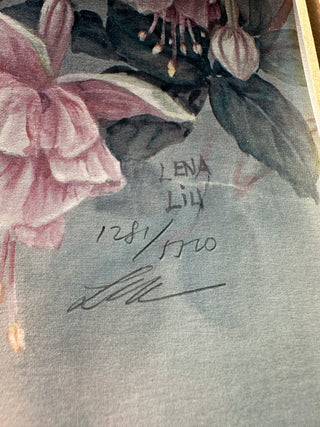 🎨 Lena Liu Signed & Numbered "Hummingbirds with Fuchsia" Framed Lithograph 🌸