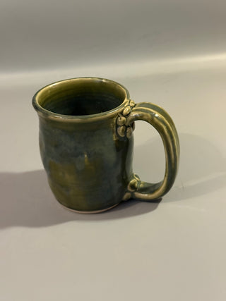 vintage studio pottery green mug