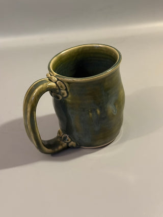 vintage studio pottery green mug
