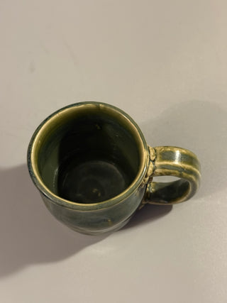 vintage studio pottery green mug