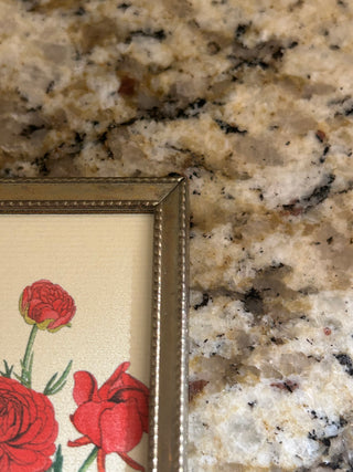 Vintage Gold Frame with Red Ranunculus