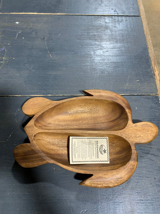 Wooden Turtle Divided Bowl - Rancho