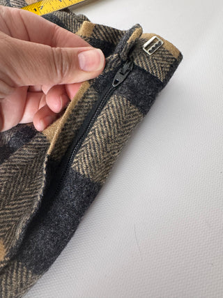 Vintage Pendleton Tan & Charcoal Plaid Wool Trousers