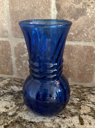 Vintage Cobalt Blue Vase, 6.5”