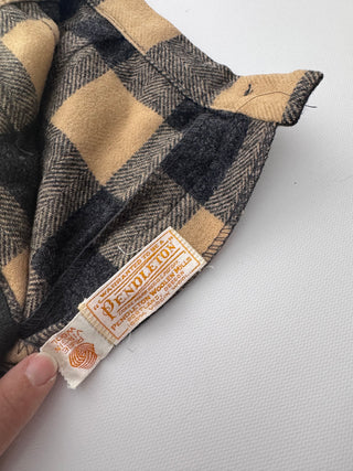 Vintage Pendleton Tan & Charcoal Plaid Wool Trousers