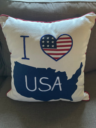 I Love USA Pillow