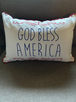 God Bless America Lumbar Pillow