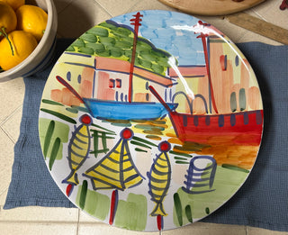 PG-Vietri Italian 15” Bowl Village scene-MTS