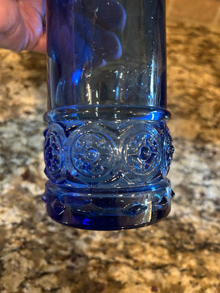 Vintage Cobalt Blue Decanter/Bottle with Circular Design