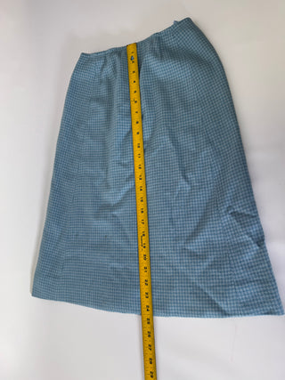 Pendleton Blue Houndstooth Wool A-Line Skirt, Size 10
