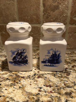 Blue and White S & P Shakers